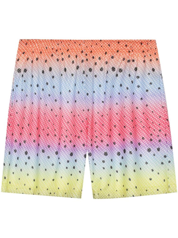 John Elliott polka dot-print gradient-effect shorts - Orange Cover