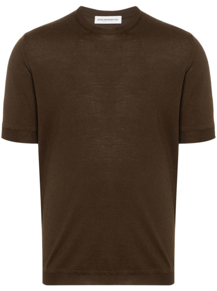 GOES BOTANICAL knitted merino T-shirt - Brown Cover