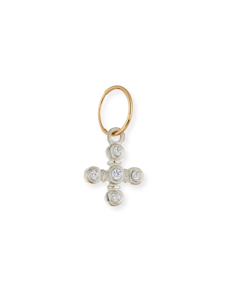 Lee Brevard Orchid Cross Single Earring with Stones Cover