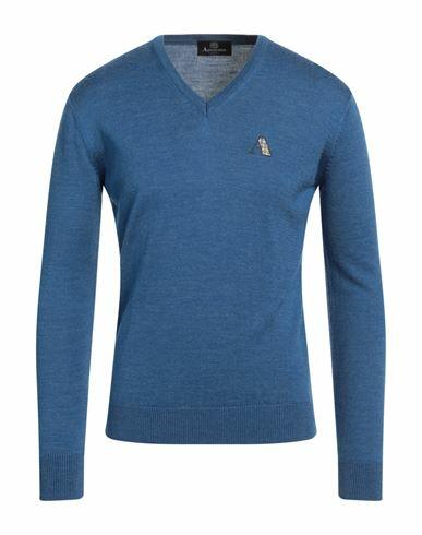 Aquascutum Man Sweater Blue Virgin Wool, Acrylic Cover