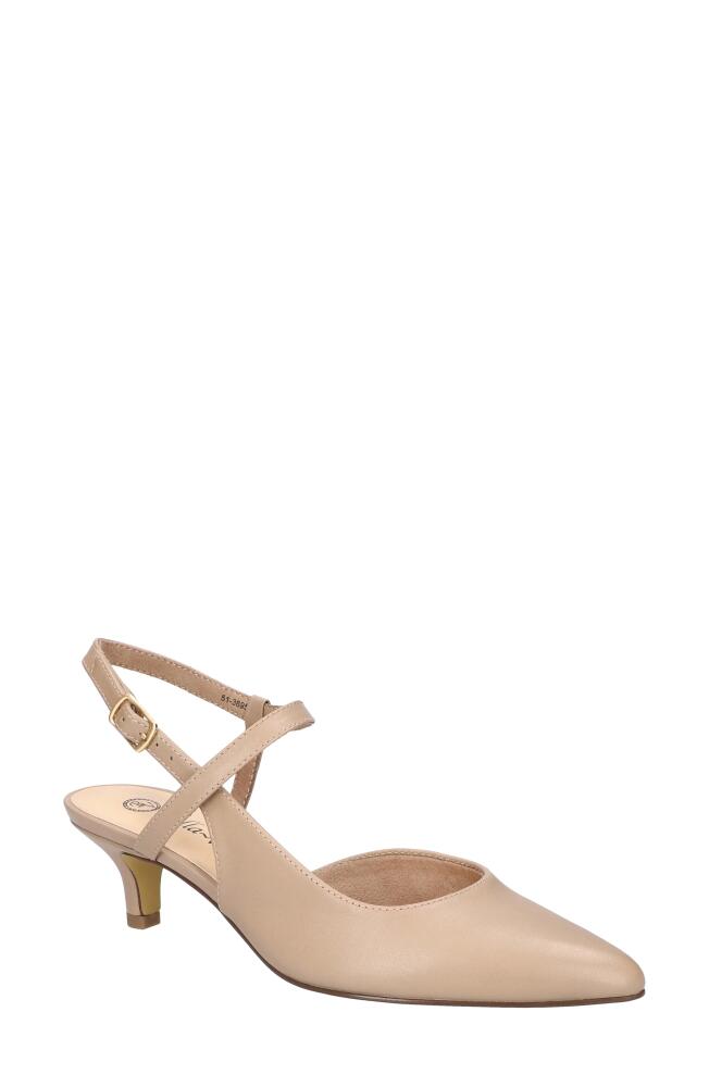 Bella Vita Kayce Pointed Toe Pump in Beige Leather Cover