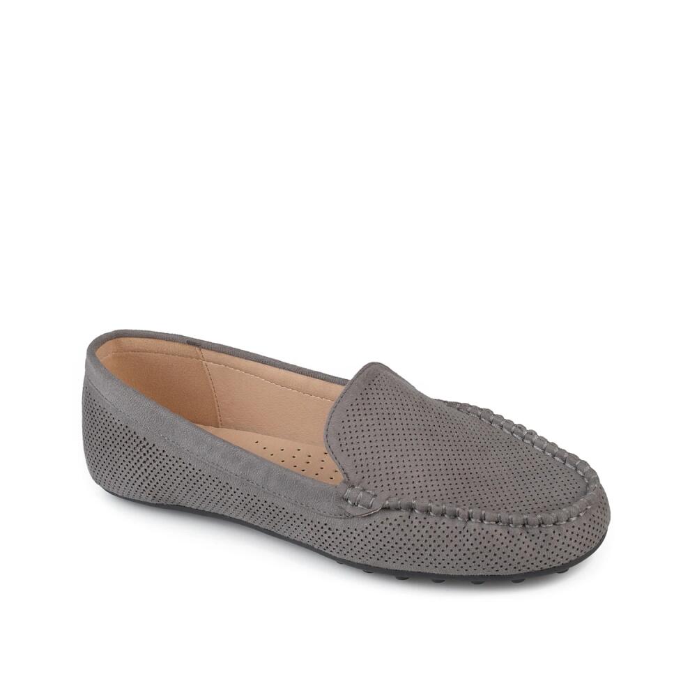 Journee Collection Wide Width Halsey Loafer | Women's | Grey Faux Suede Cover