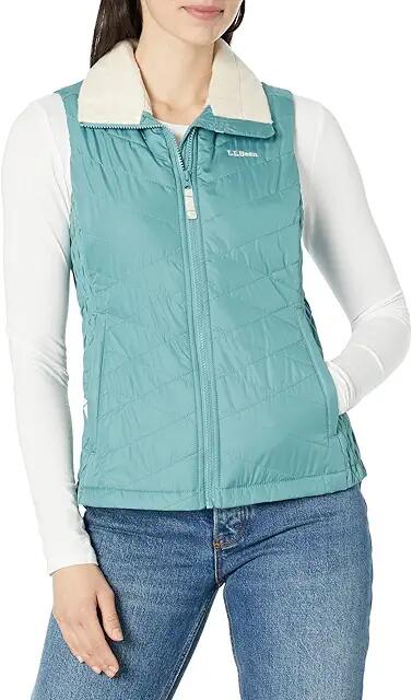 L.L.Bean Petite Fleece Lined Primaloft Vest (Mineral Blue) Women's Clothing Cover