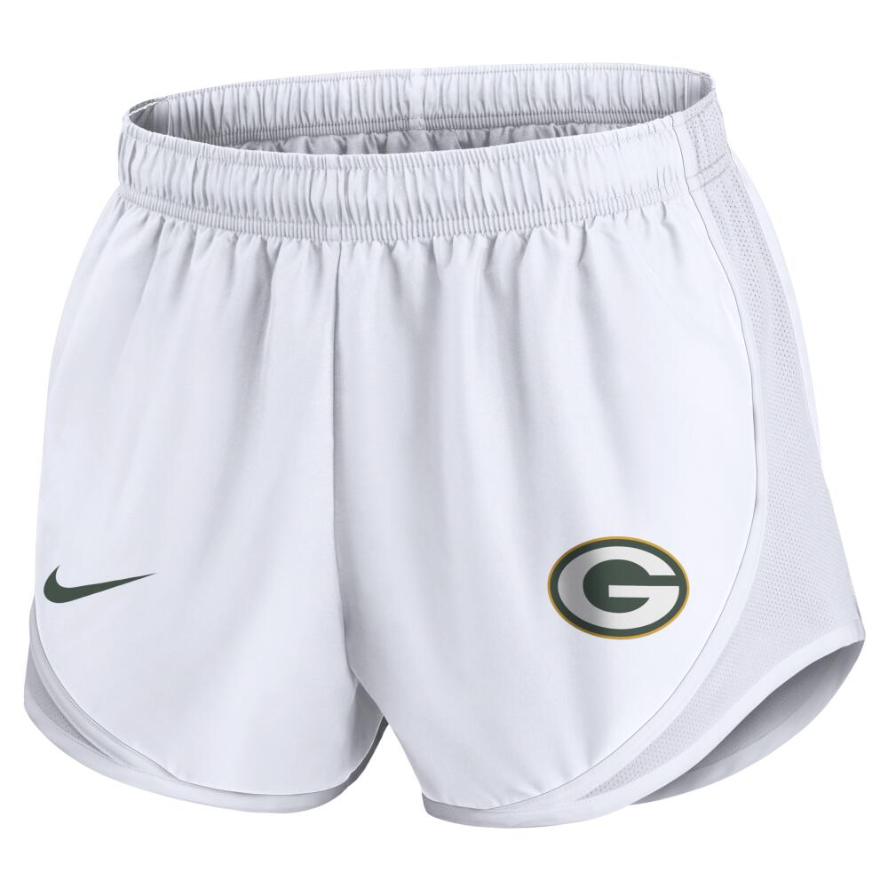 Green Bay Packers Tempo Nike Women's Dri-FIT NFL Shorts in White Cover