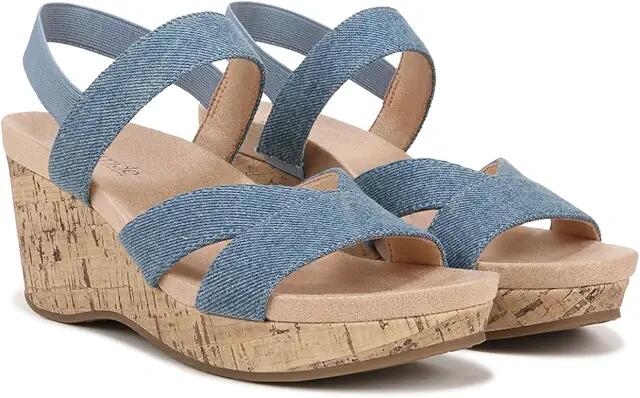 LifeStride Danita Strappy Wedge Sandals (Denim Blue) Women's Sandals Cover