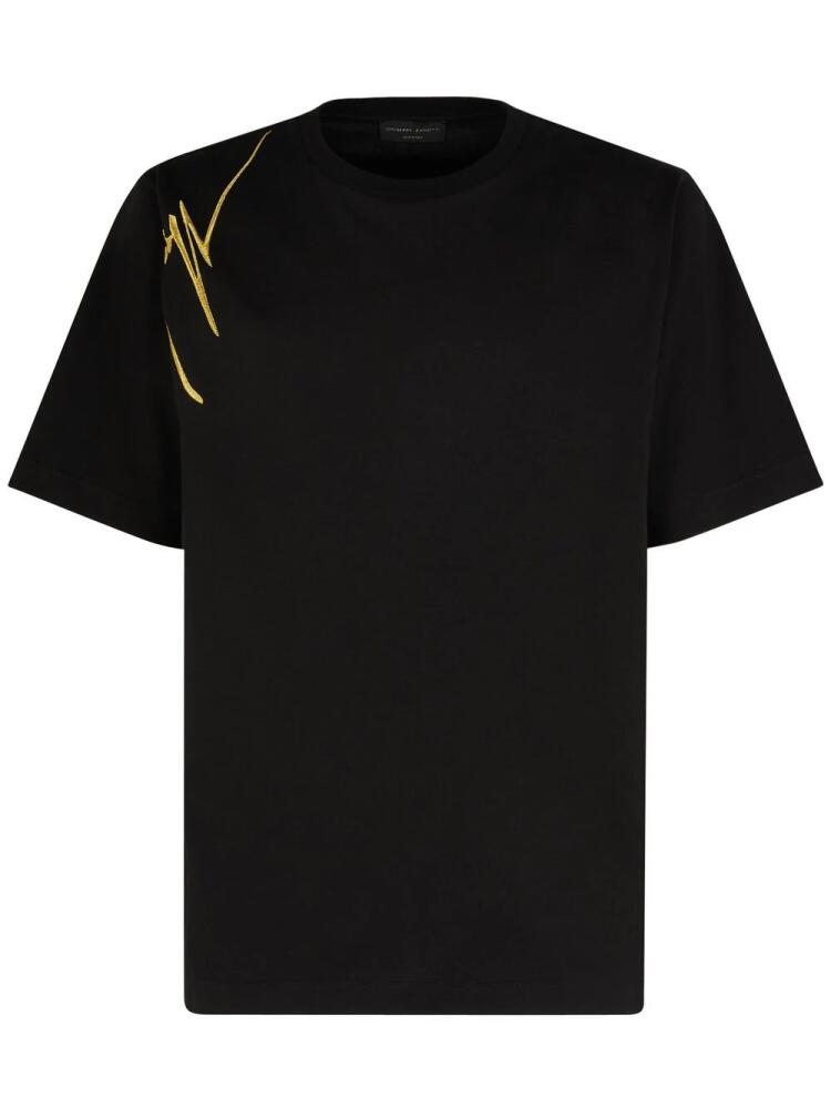 Giuseppe Zanotti embroidered-logo cotton T-Shirt - Black Cover