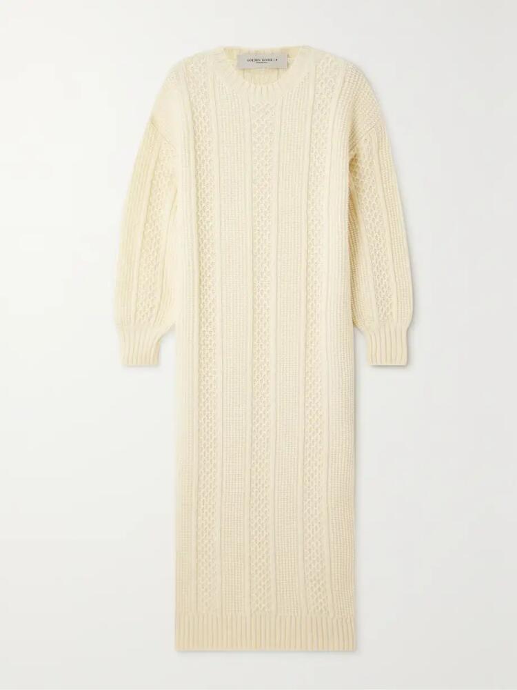 Golden Goose - Embroidered Knitted Wool Maxi Dress - Cream Cover