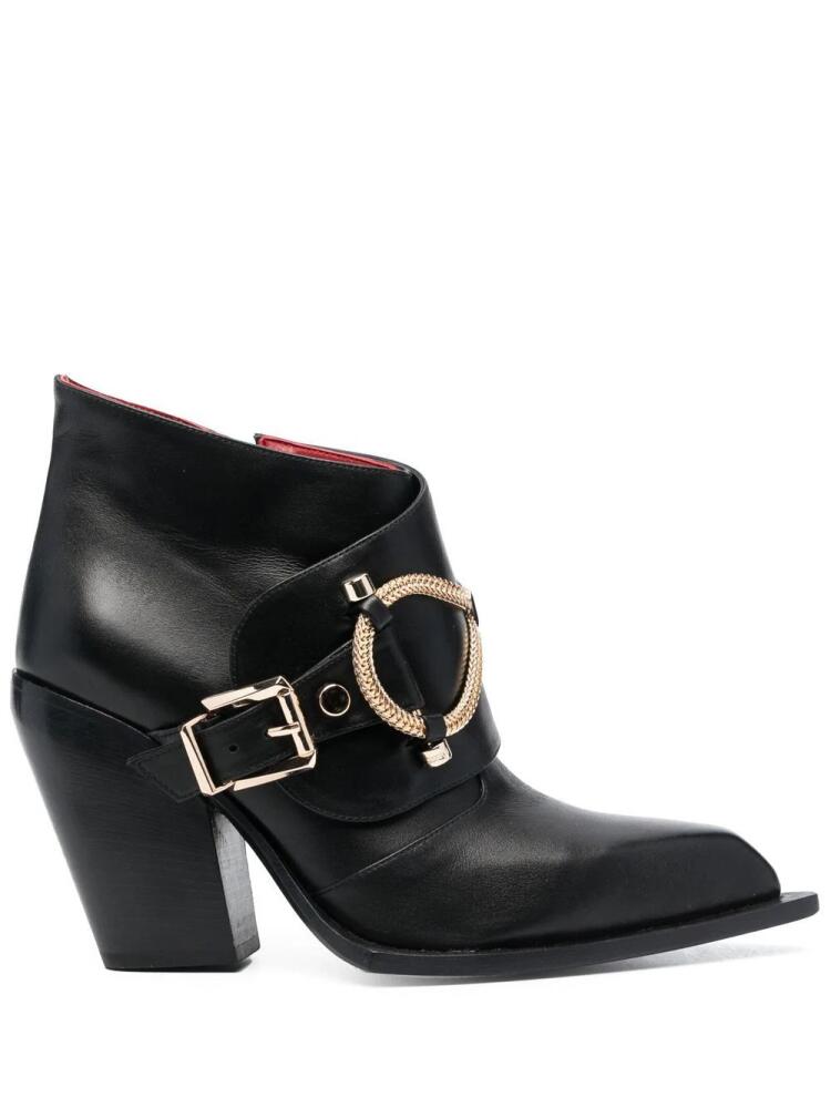 HARDOT chain-link trim ankle boots - Black Cover