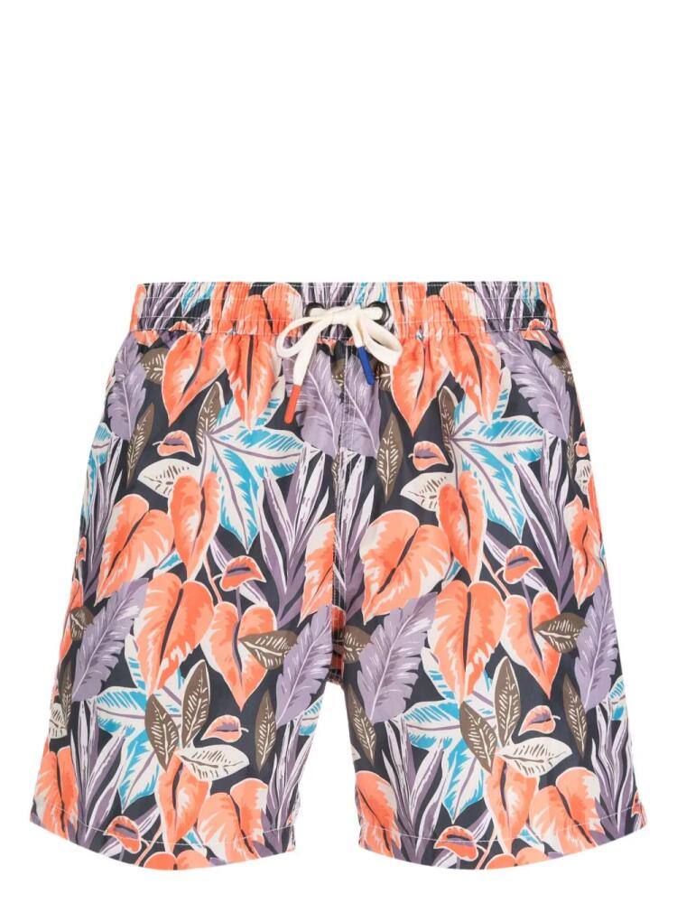 Altea leaf-print drawstring shorts - Purple Cover