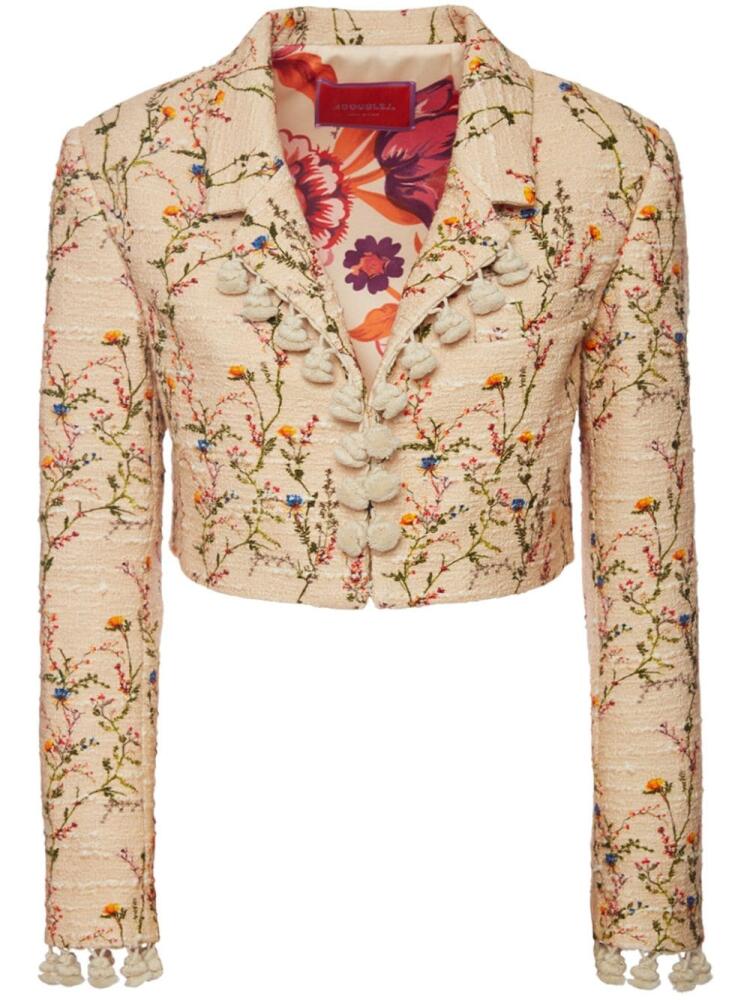 La DoubleJ Torero embroidered cropped jacket - Neutrals Cover