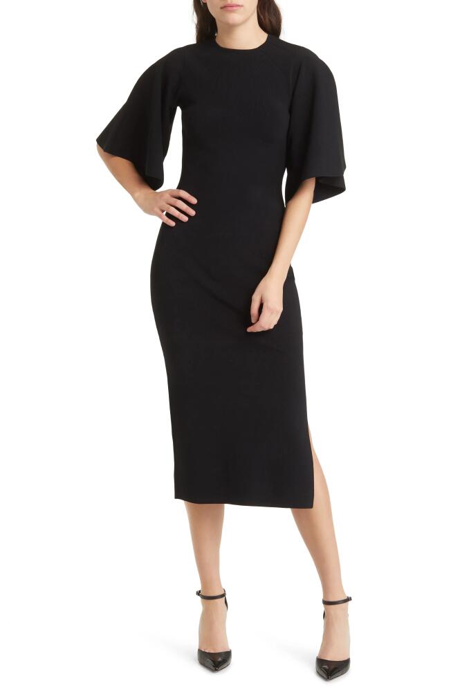 Ted Baker London Lounia Fluted Sleeve Body-Con Sweater Dress in Black Cover