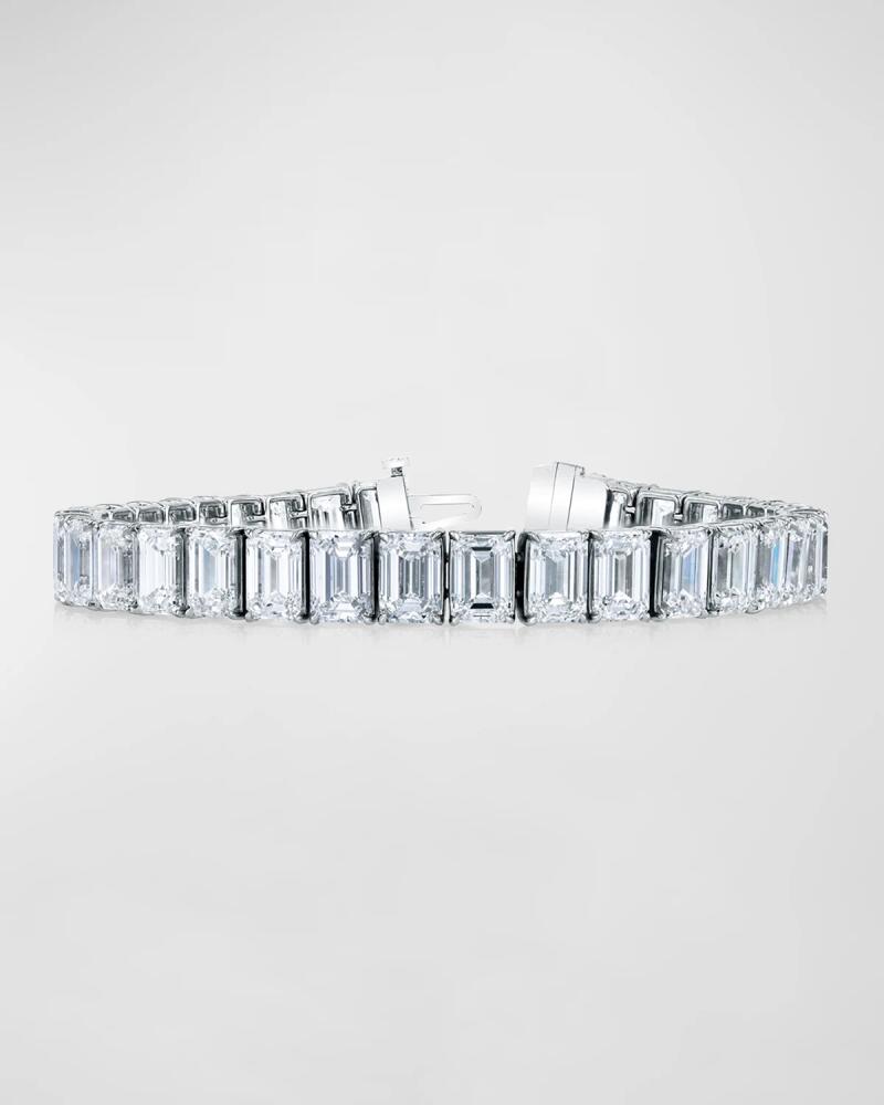 Neiman Marcus Diamonds Platinum North-South Prong-Set Diamond Tennis Bracelet, 15.50tcw, 7"L Cover