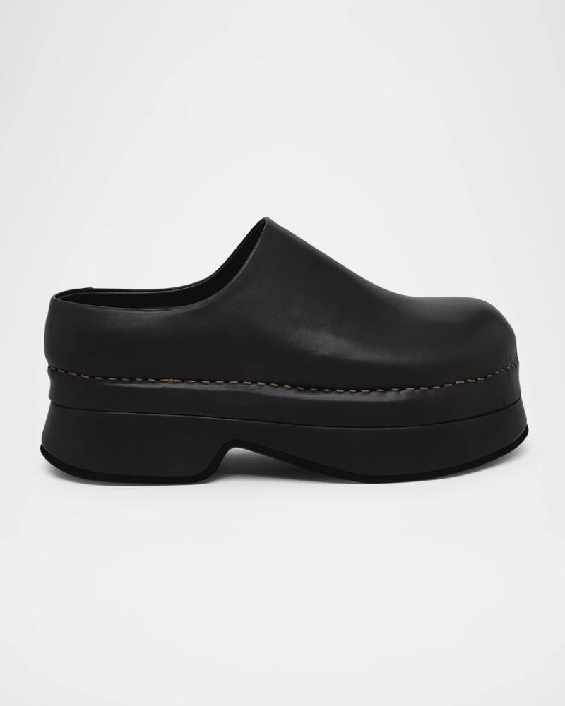 Alexander McQueen Men's Stone Leather Platform Clogs Cover