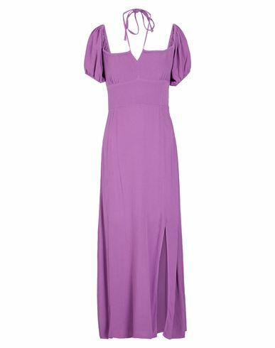 8 By Yoox Viscose Puff-sleeve Midi Dress Woman Midi dress Mauve Viscose Cover