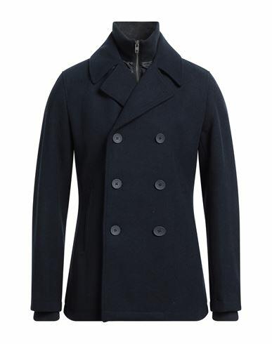 French Connection Man Coat Midnight blue Polyester, Wool Cover