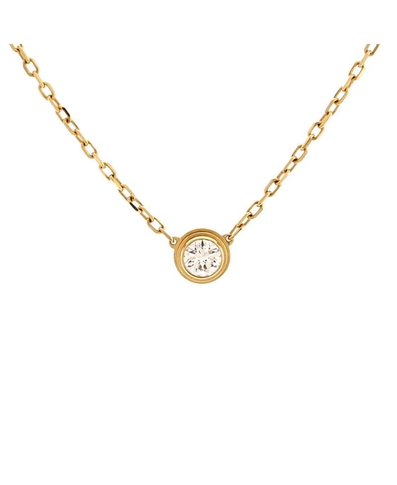 Pre-Owned Cartier Large D'Amour Pendant Necklace 18K Gold with Diamond Cover