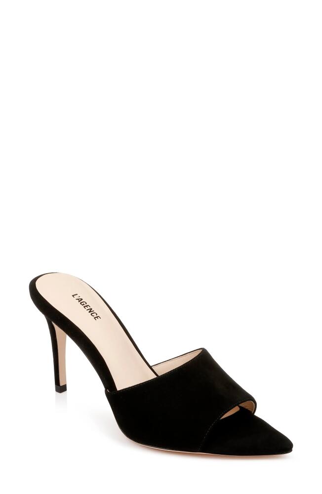 L'AGENCE Lolita Pointed Toe Sandal in Blacksuede Cover