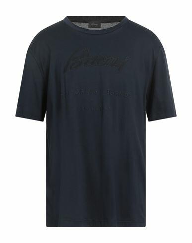 Brioni Man T-shirt Midnight blue Cotton Cover