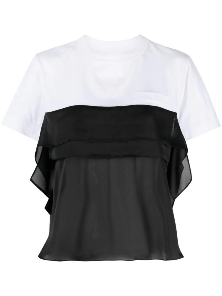 sacai semi-sheer panel T-shirt - Black Cover