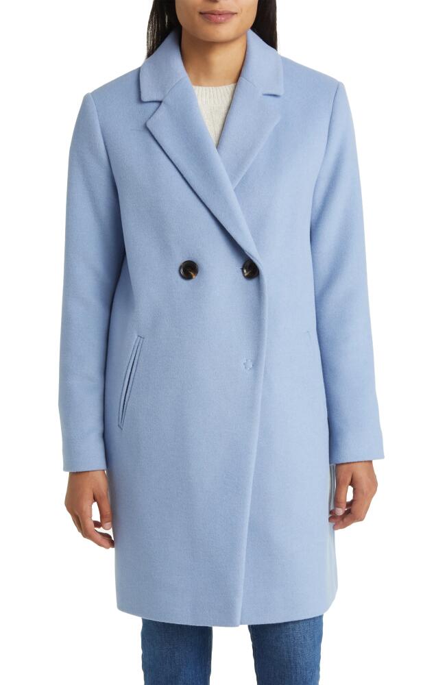 Sam Edelman Double Breasted Wool Blend Coat in Sky Blue Cover