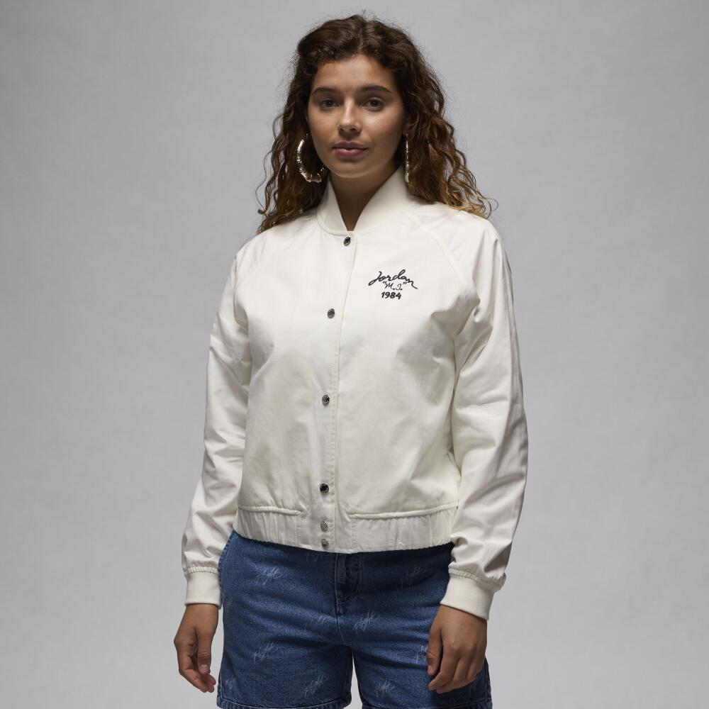 Women's Jordan Varsity Jacket in White Cover