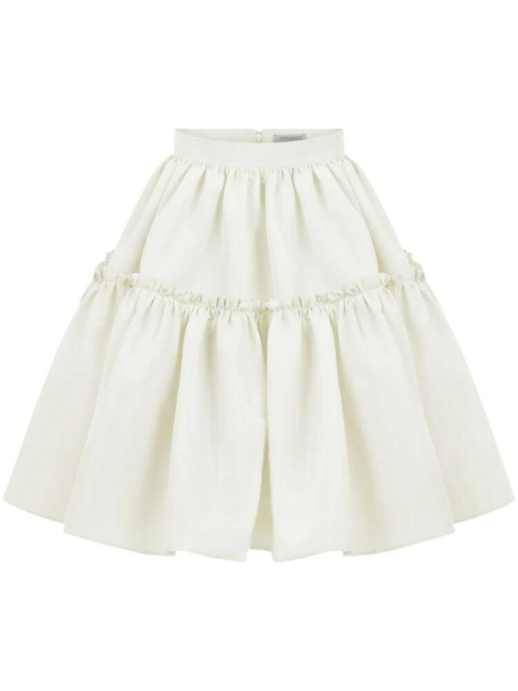 Nina Ricci ruffle-trim taffeta skirt - White Cover