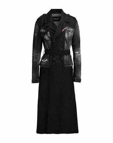 Dsquared2 Woman Overcoat & Trench Coat Black Polyester, Cotton, Elastane Cover