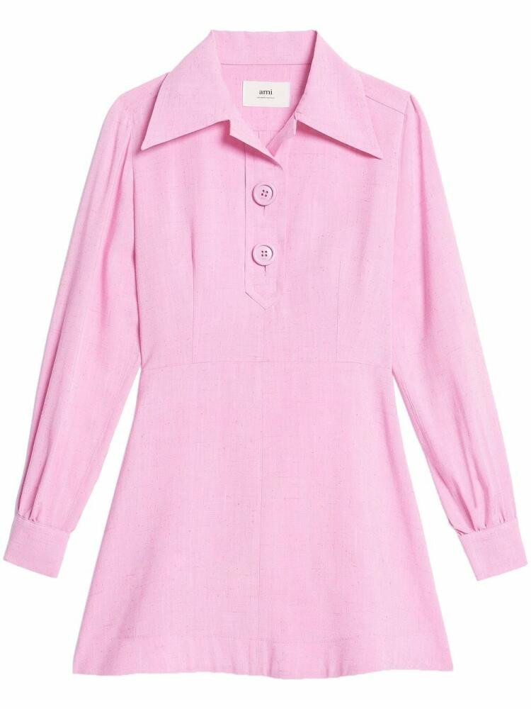 AMI Paris flared mini dress - Pink Cover