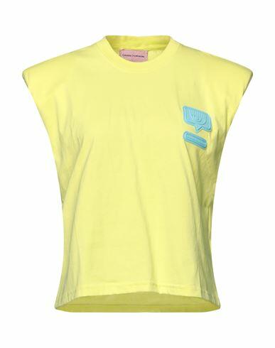 Chiara Ferragni Woman T-shirt Yellow Cotton Cover