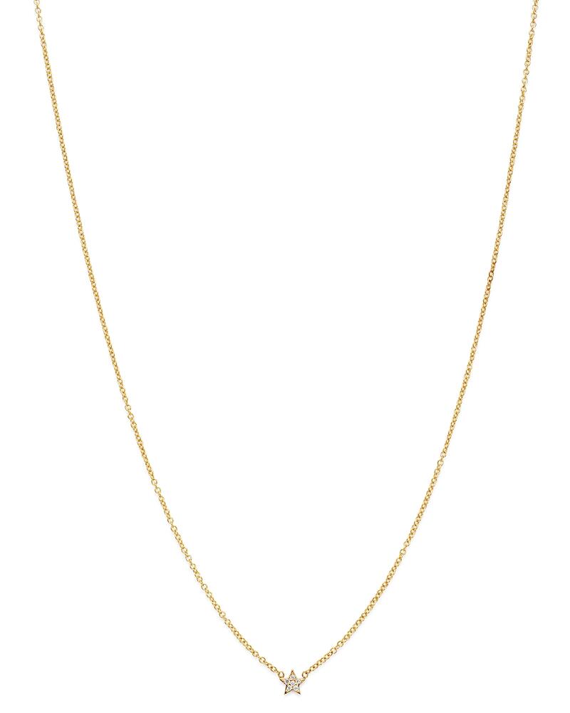 Zoe Chicco 14K Yellow Gold Itty Bitty Diamond Star Pendant Necklace, 16 Cover