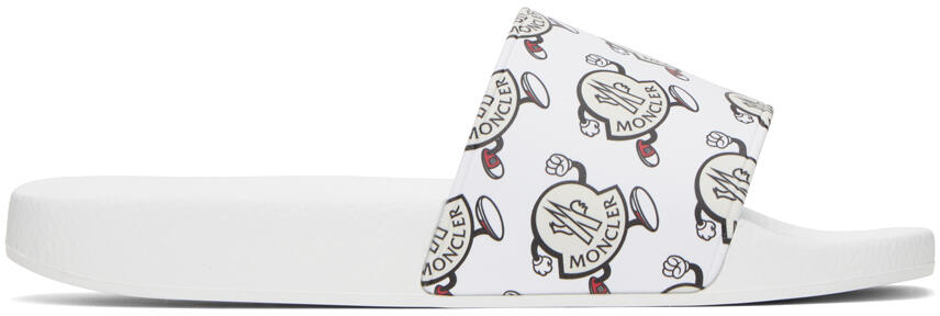 Moncler White Basile Slides Cover