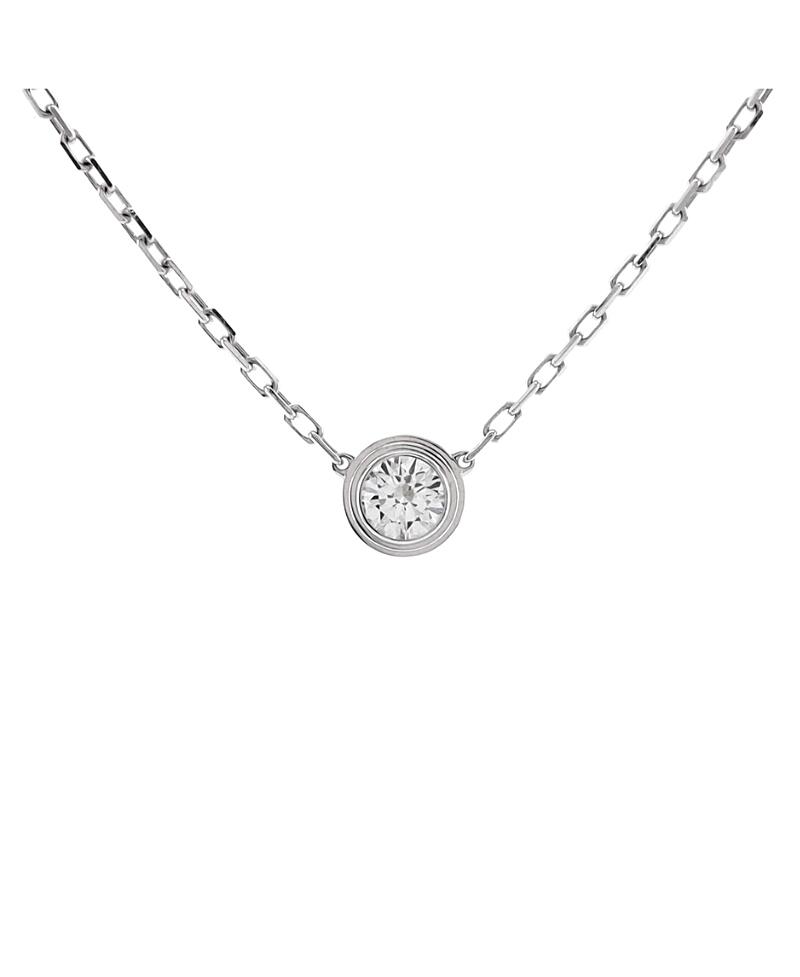 Pre-Owned Cartier Large Cartier D'Amour Pendant Necklace 18K White Gold with Diamond Cover