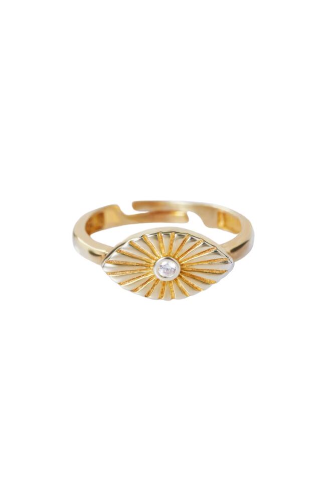 Argento Vivo Sterling Silver Sun Ray Evil Eye Ring in Gold Cover