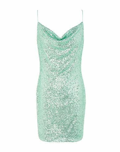 8 By Yoox Woman Mini dress Light green Polyester, Elastane Cover