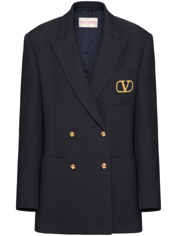 Valentino Garavani VLogo Signature virgin wool blazer - Blue Cover