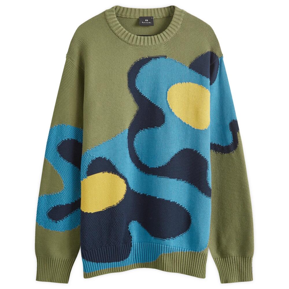 Paul Smith Men's Flower Itarsia Knit Sweater in Green Cover