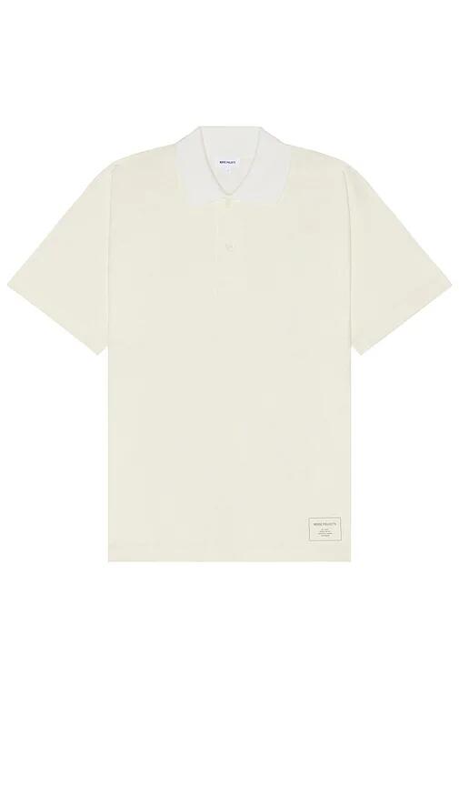 Norse Projects Espen Loose Printed Short Sleeve Polo in White Cover