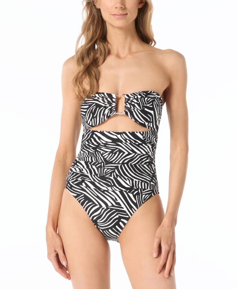 Michael Michael Kors Women's Bandeau One-Piece Swimsuit - Black Cover