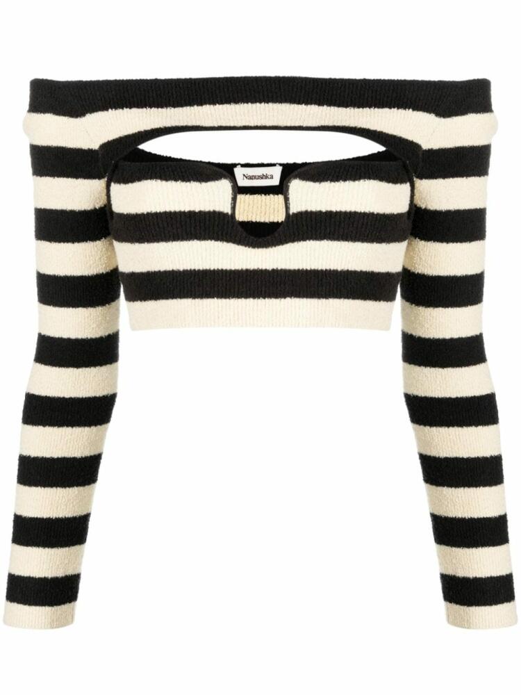 Nanushka cut-out striped jumper - Neutrals Cover