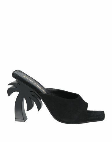 Palm Angels Woman Sandals Black Leather Cover