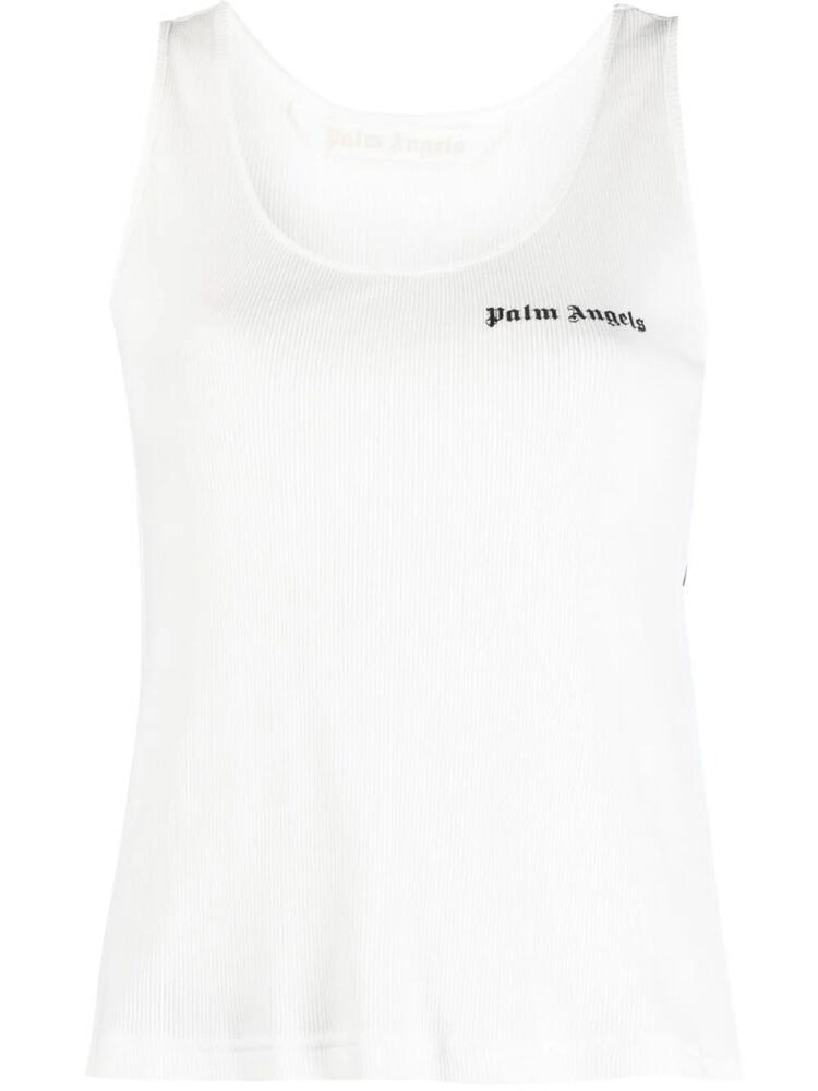 Palm Angels logo-print sleeveless tank top - White Cover