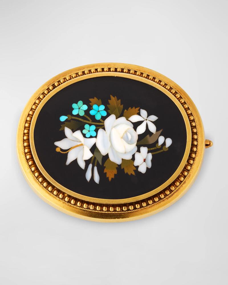 NM Estate Estate Victorian 18K Gold Pietra Dura Brooch Cover