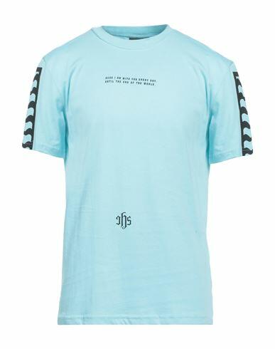 Ihs Man T-shirt Sky blue Cotton Cover