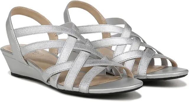 LifeStride Yung Strappy Wedge Sandals (Silver) Women's Sandals Cover