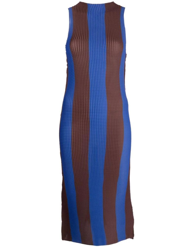 Sunnei pleated striped midi dress - Blue Cover