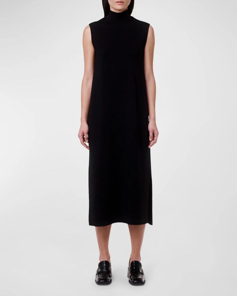 Another Tomorrow Luxe Seamed Organic Cotton Midi Dress Cover