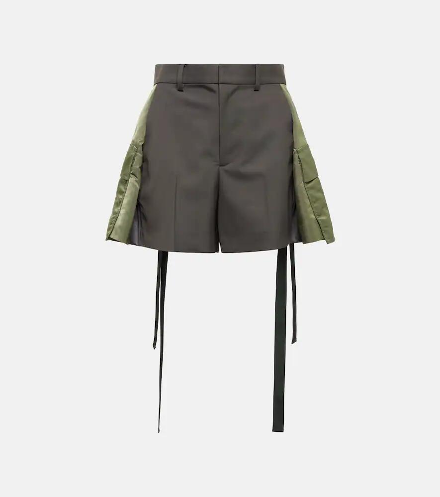 Sacai Wool-blend and twill shorts Cover