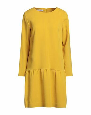 Rosso35 Woman Mini dress Ocher Virgin Wool, Acetate, Polyester Cover