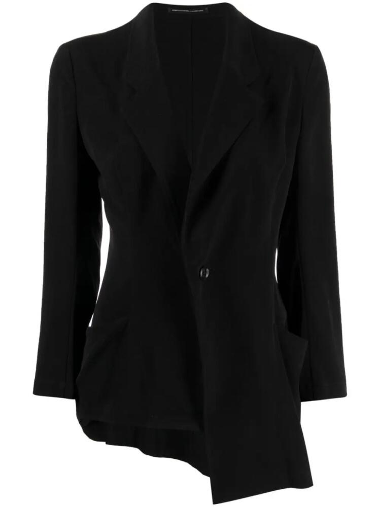 Y's asymmetric-hem single-breasted blazer - Black Cover