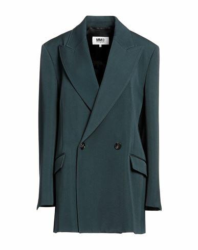 Mm6 Maison Margiela Woman Coat Dark green Virgin Wool, Viscose Cover